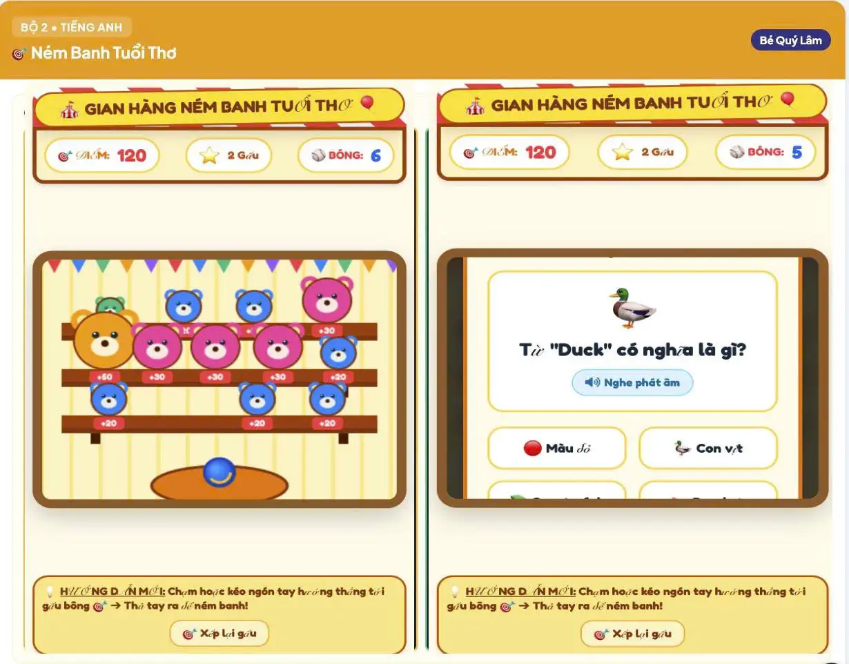 🚀 CÁC "LẬP TRÌNH VIÊN NHÍ" VTS TỰ TẠO GAME HỌC TẬP SIÊU ĐỌC ĐÁO! 🌟 Tại lớp học AI trường VTS, các bạn nhỏ không chỉ học kiến thức mà còn tự tay thiết kế nên những tựa game ôn bài cực kỳ thú vị từ chính ý tưởng sáng tạo của mình! 🎮 Điểm qua một số sản phẩm tiêu biểu của các bé: 🎯 Game "Câu Cá Toán Học" – Bé Ân Thy: Hóa thân thành thuyền trưởng ra khơi câu cá! Mỗi chú cá cắn câu đi kèm thử thách Toán học đếm ngược 5 giây, giúp luyện tính nhẩm nhanh và tăng phản xạ. 🎯 Game "Gian Hàng Ném Banh Tuổi Thơ" – Bé Quý Lâm: Không khí hội chợ rực rỡ với các hàng gấu bông xinh xắn. Trả lời đúng từ vựng Tiếng Anh để thực hiện cú ném banh ghi điểm, vừa chơi vừa nhớ từ mới siêu dễ dàng. 🧩 Game "Puzzle Tiếng Anh Thần Kỳ" & hàng loạt Game sáng tạo khác! 📲 GÓC DÀNH CHO PHỤ HUYNH: Ngoài các game trên, lớp học AI còn rất nhiều sản phẩm game ôn tập hấp dẫn khác do chính tay các bé học sinh VTS thiết kế. Quý phụ huynh muốn nhận bộ sưu tập game này để các con ôn tập vui vẻ tại nhà, vui lòng inbox Fanpage hoặc liên hệ Văn phòng Trường VTS ngay nhé! ❤️