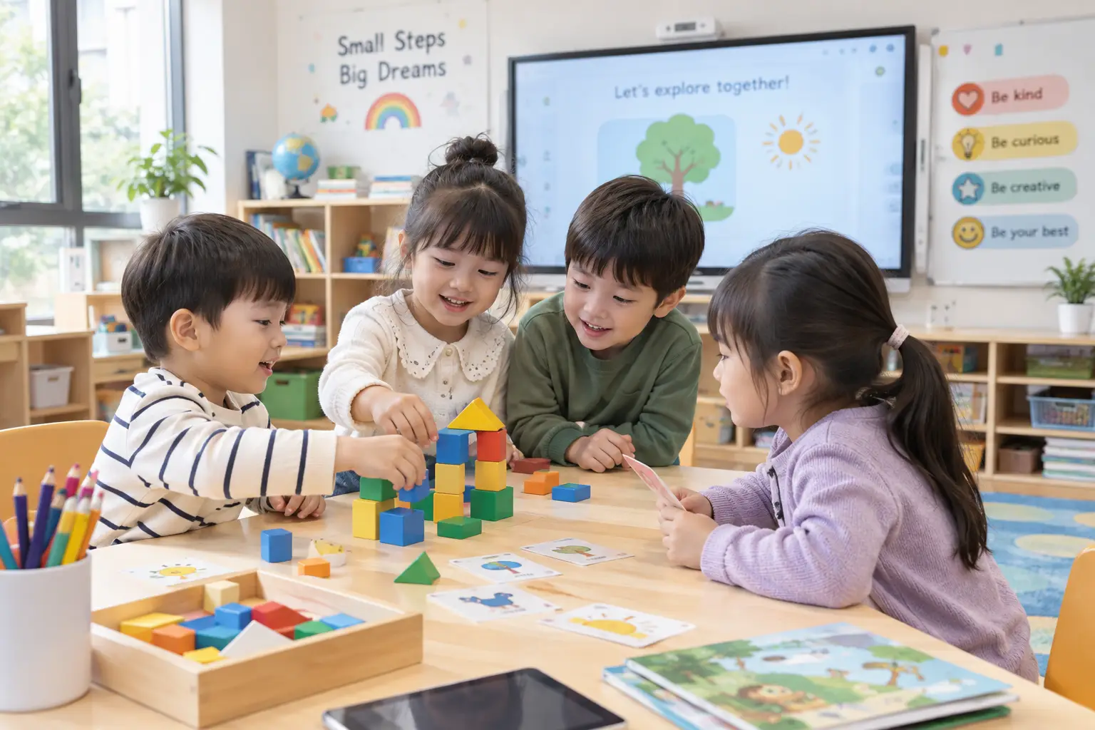 Trẻ tiền tiểu học rèn luyện kỹ năng tư duy và tương tác nhóm tại VTS Academy Quận 7